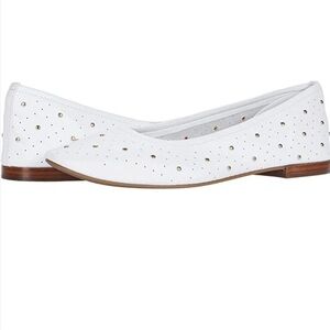 Aerosoles white studded women’s flats-Martha Stewart Shelley collection